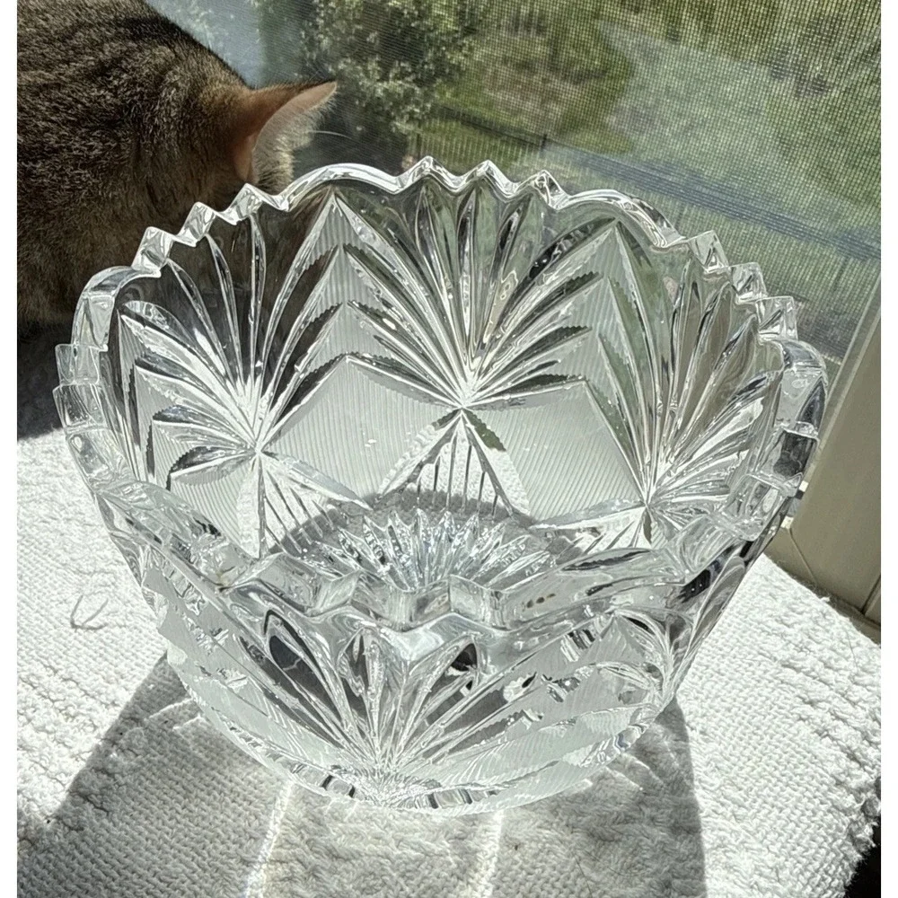 Vintage Hand Cut Lead Crystal Candy Trinket Dish